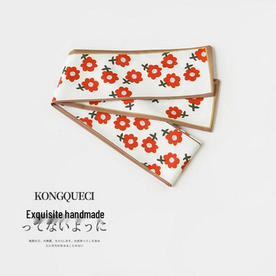Polka Dot Argyle French Headband: Versatile Korean-Style Silk Scarf for Women