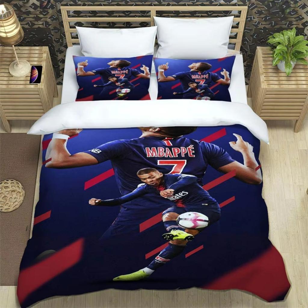 3D-Druck K-Kylian Mbappé Bettwäsche-Sets Fan-GeschenkMode Fußball M-Mbappe Bettbezug Steppdecke Bett Jugend Kinder Mädchen Jungen Geburtstag