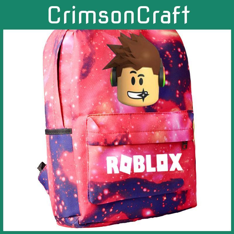 Roblox Pattern School Backpack With Starry Background And Large Capacity For Students