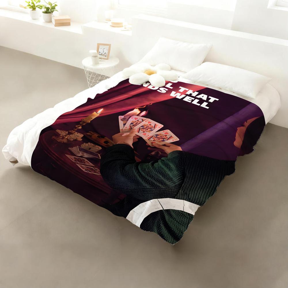 

Drama All‘s Well That Ends Well Throw Flannel Throw Blanket: Soft Kid-Friendly Warm Anti-Static All Season Washable Couch 75x90cm