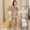 Women's Plus Size Plaid Plush Pajamas for Winter - Long Sleeve, Cozy Fit for All Body Types