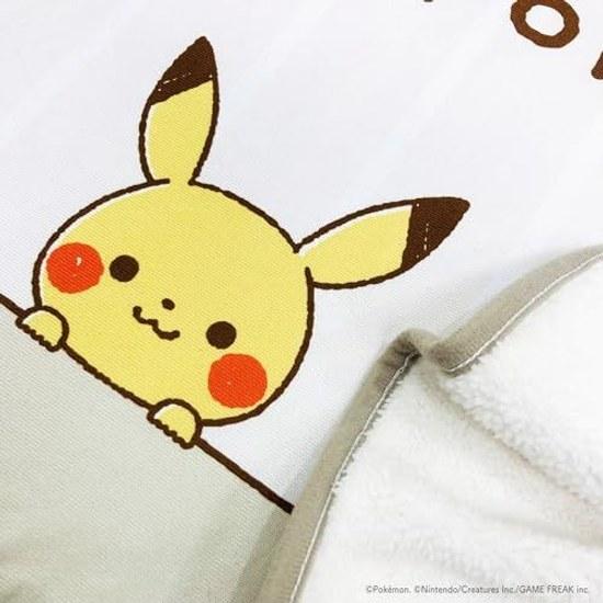 MORIPiLO Pokémon knee blanket (Monpoke Pikachu soft sheep boa) cute warm goods summer winter air conditioning measures 70x100cm small beige Pocket