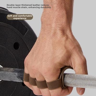 1 Pair Anti-slip Fitness Four Fingers Gloves Breathable Shock Absorption Weightlifting Gloves Wear-resistant Training Palm Guard