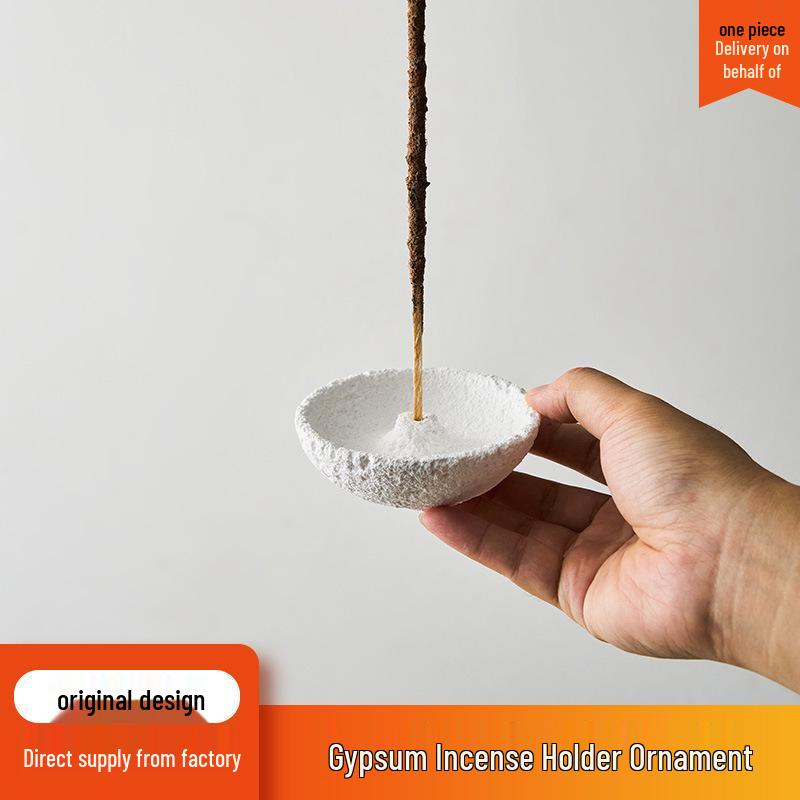 Wabi-Sabi Incense Burner: Minimalist Aromatherapy Prop & Display Item Plaster Incense Holder - Circular Planet
