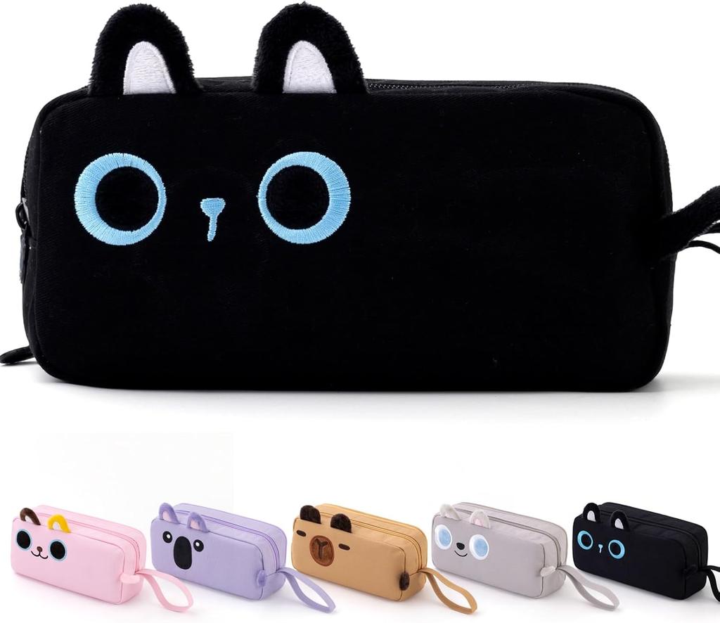 Cute Animal Pen Bag Adorable Animal Pattern Pencil Case Cartoon Pen Bag 3d Embroidered Embroidered Stationery Bag For School