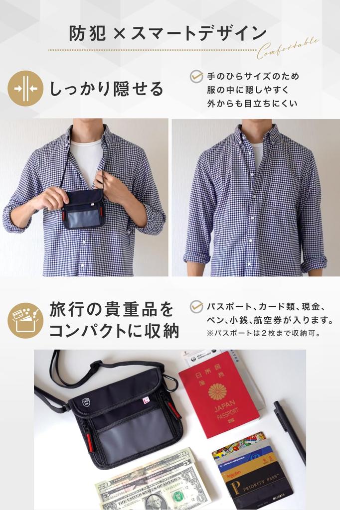 in Passfit Mini A passport case that can be hidden inside your with plenty of storage passport case that hangs around your Black [LiberFlyer]