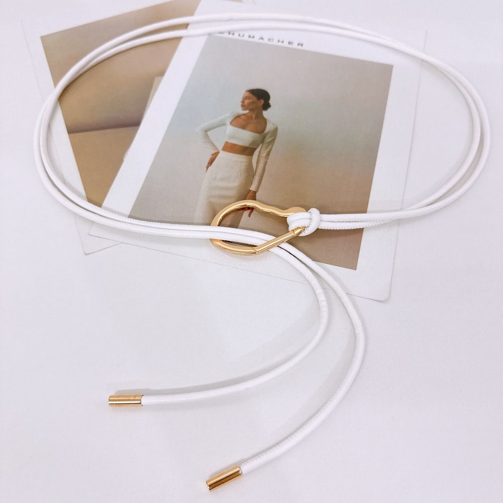 Stylish Slimming Leather Rope Waist Chain Multi-Use Versatile Waist-Cinching Belt Thin Rope Simple Skirts Waist Cover Party