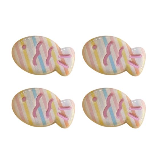 4Pcs Hairpin Cream Macaron Color Snapper Fish Shape Hair Clips Gentle Hold No