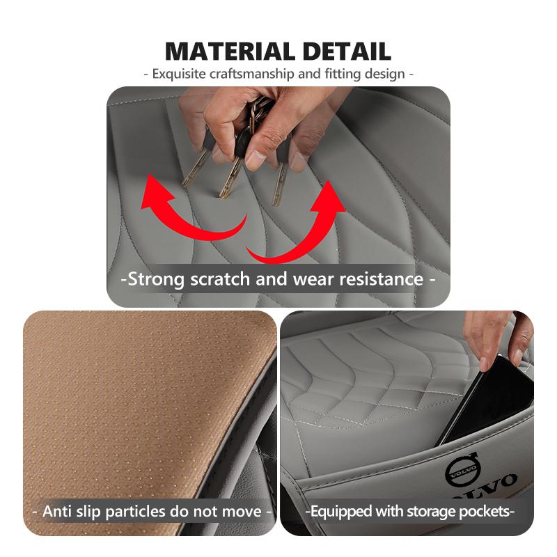 For Volvo Car Seat Cushion Headrest Cover Set Breathable Wear Resistant Protector Xc60 Xc90 V40 V60 S60 V50 V90 S80 C40 XC40 V70