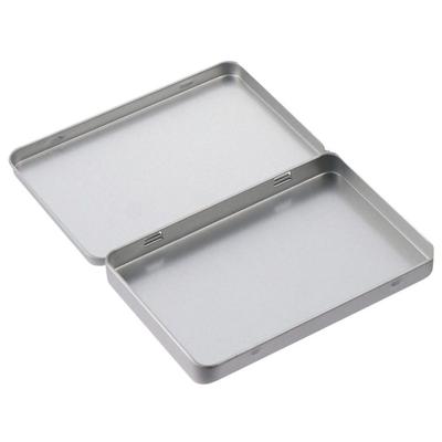 2 Pcs New Iron Metal Rectangular Storage Box Silvery 4.9 Inches Card Collection Box Iron Item Storage Box Room