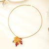 French Vintage Enamel Maple Leaf Drop Earrings for Women New Design Temperament Leaves Earring Autumn and Winter Jewelry Gift