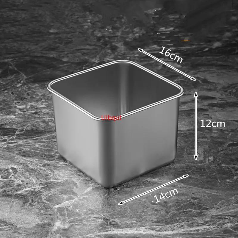 Stainless Steel Tank Box with Cover Kitchen Oil Basin Square Barrel Storage Bottle Seasoning Box Jars and Lids Spice Jars Set