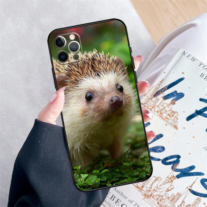 Cute Little Hedgehog Phone Case For iPhone 15 16 Pro Max 11 12 13 Mini 14 Pro Max XR 15 16 Plus 16e Cover Coque