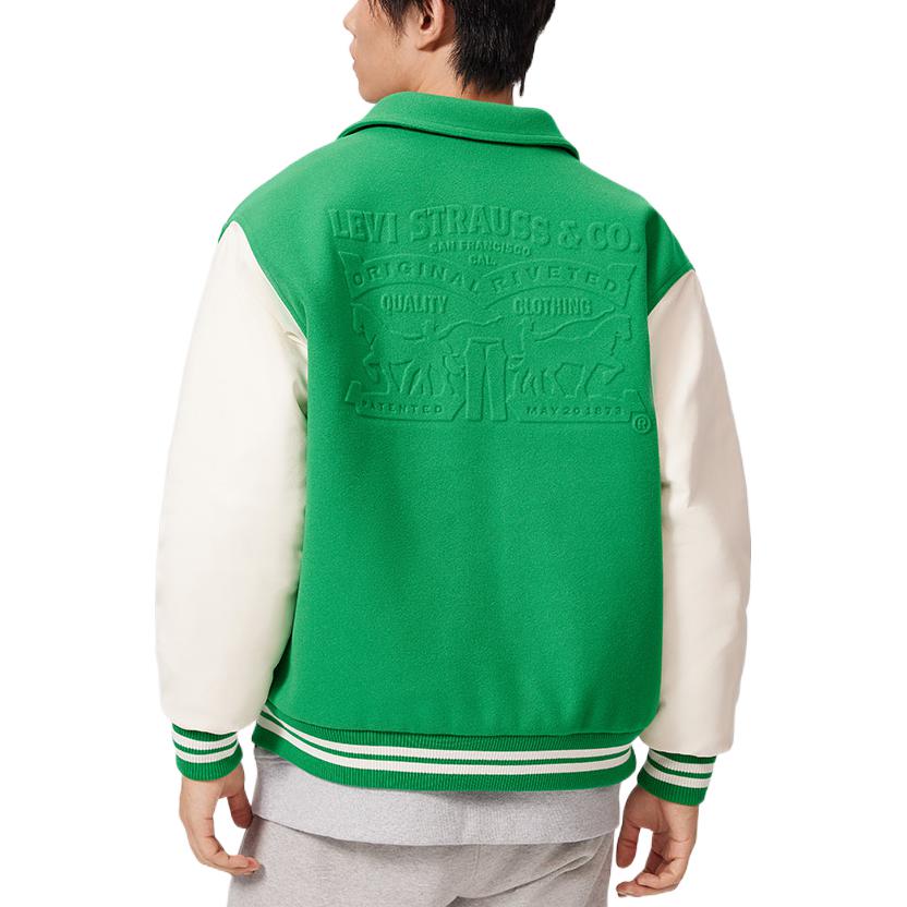 Levi's Baseball Jackets Unisex Green Lapel Moderate Straight Fit A5171-0003