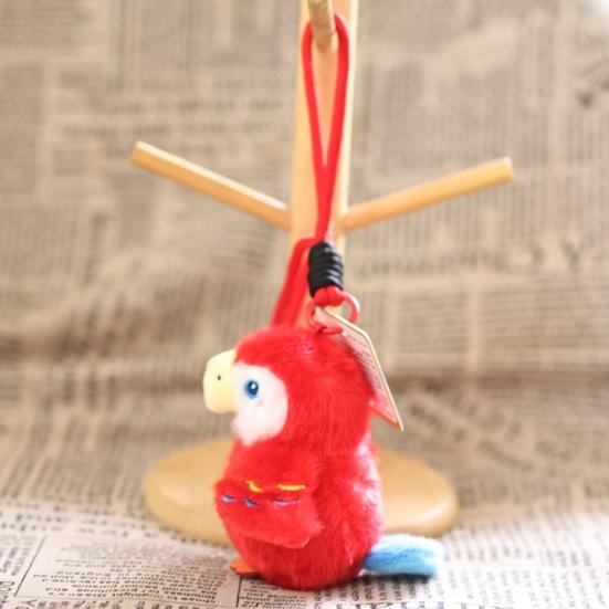 Cute Simulated Bird Plush Keychain, Small Parrot Stuffed Animal Pendant, Soft Sparrow Toy for Bag Backpack Purse, Cartoon Key Ring Charm Gift