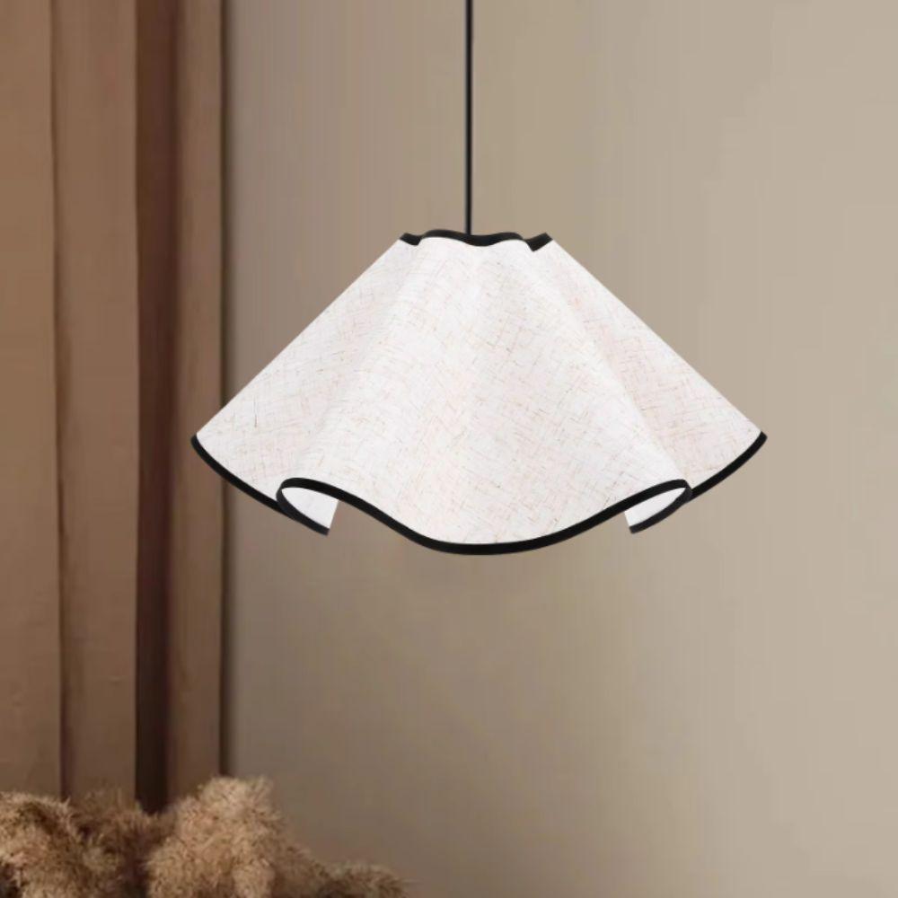 Fashion Linen Fabric Petal Table Lamp Shade Handmade Flower Pattern Table Lamp Shade Elegant Retro Lampshade Cover Wedding
