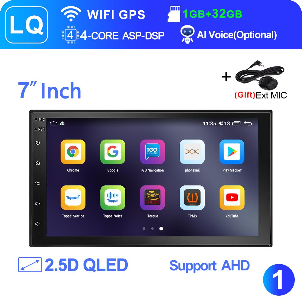 

Беспроводной Carplay 2din Android 14 автомобильный радиоприемник мультимедиа видеоплеер универсальный 7/9/10 дюймов Авторадио GPS навигация 4G WiFi