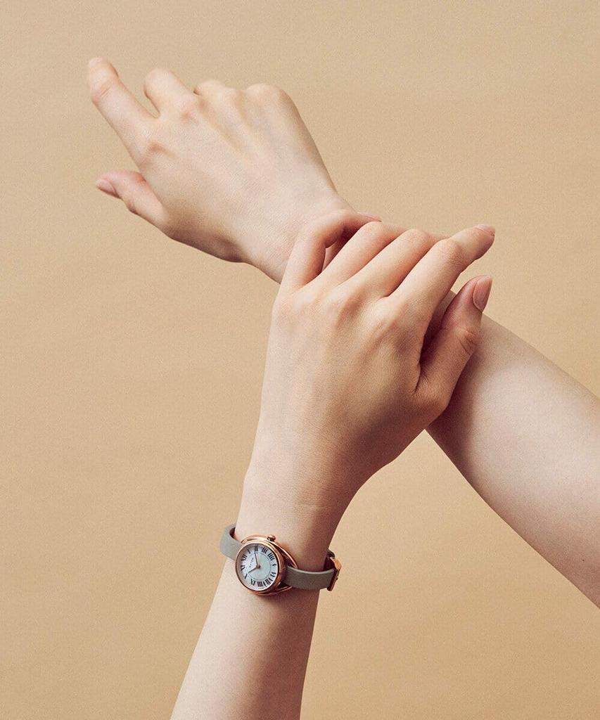 Authorized Dealer Matow Watch Solar Powered Watch Leather Strap Mw001006gryrg Round Rose Gold Breath [MATOW] Women's [Shiki] White/Baby's