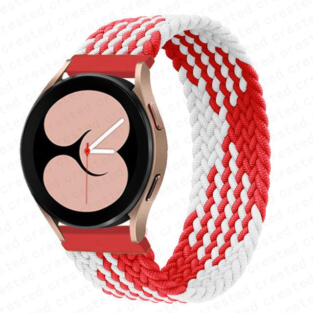 20mm 22mm Band for Samsung Galaxy watch 6 7 4 5 pro active 2 Gear S3 braided solo loop bracelet correa Huawei watch GT 2 3 strap