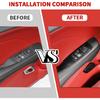 Jimen Fit for Dodge Challenger 2015-2023, 4PCS Inner Door Handle Cover & Window Lift Switch Panel Trim (Carbon Fiber)