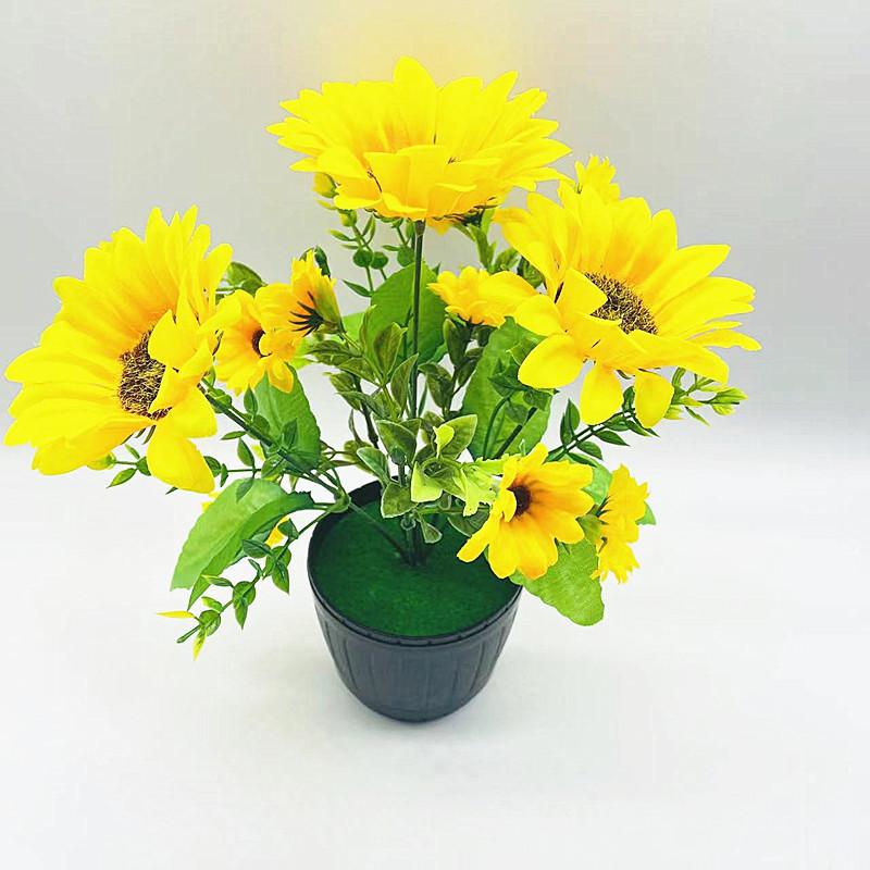 Simulated Sunflower Artificial Artificial Flower Potted Interior Decoration