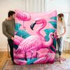 Beautiful Pink Flamingo Cartoon Soft Blanket for Bed Bedroom Sofa Picnic, Throw Blanket for Cover Outdoor Leisure Trip Nap Gifts