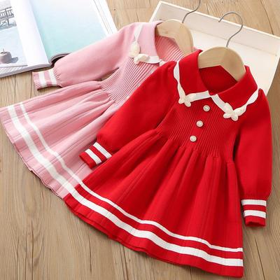 Girls' 2023 Autumn/Winter Korean-Style Knitted Princess Sweater Dress