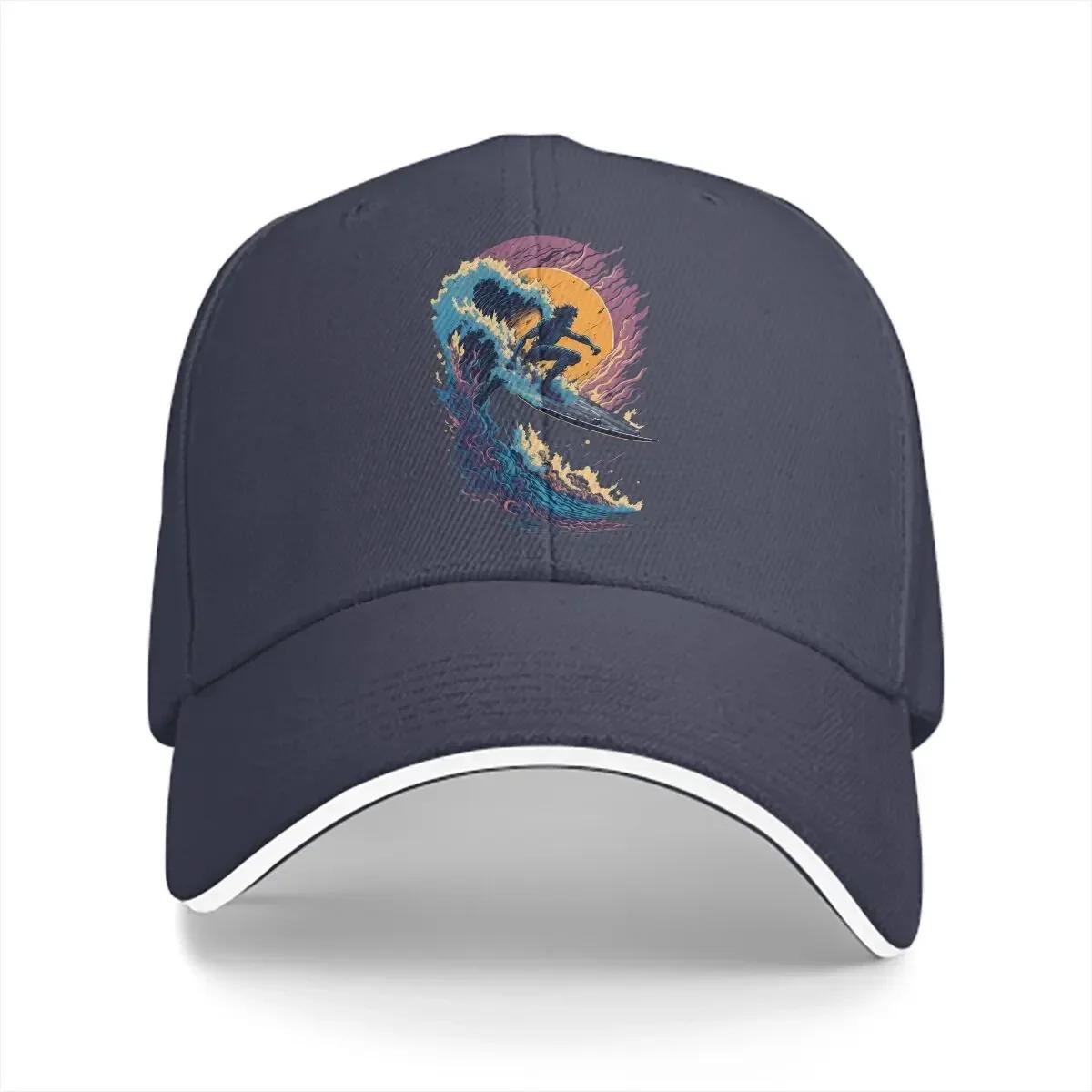 

Washed Unisexs Baseball Cap The Great Wave Sports Snapback Caps Dad Hat Surfing Extreme Sports Golf Hats One Size
