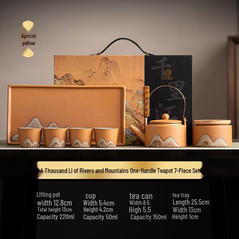 Japanese Style Qianli Jiangshan Ceramic Tea Set