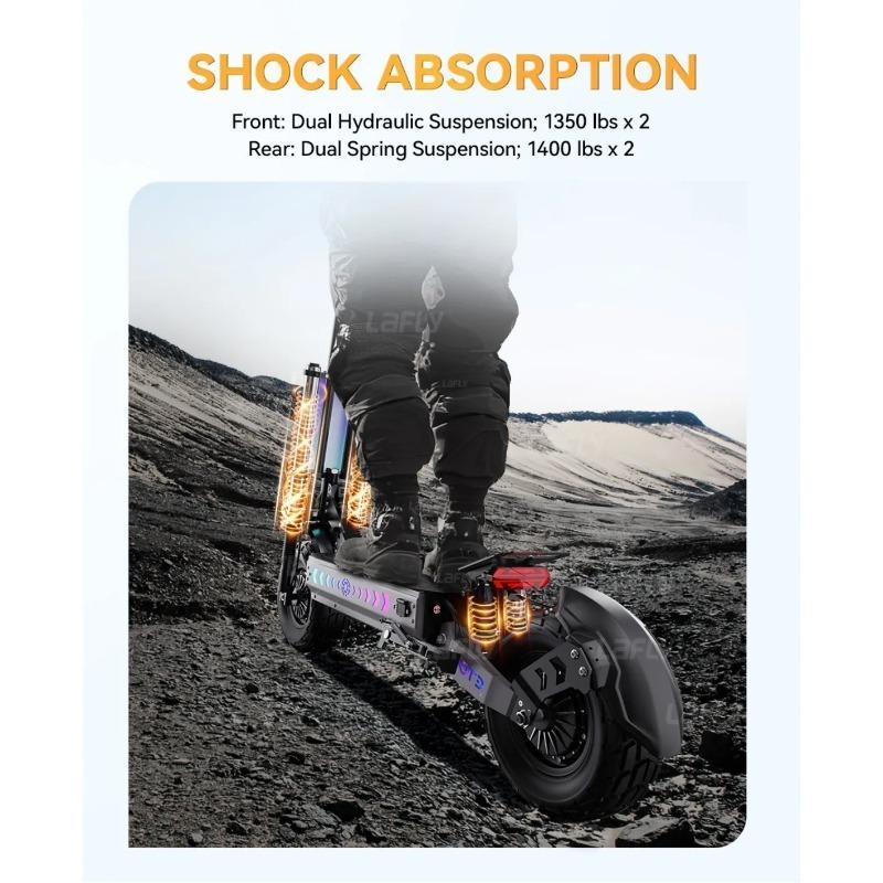 OOTD T90 E-Scooter Peak Power 3000W*2 Motor 60V31.2ah Off-road Electric Scooter 13 Inch Tire All Terrain NFC Features EScooters