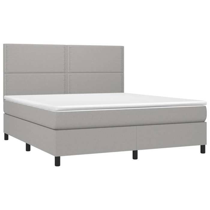 VidaXL Sommier à Lattes de Lit avec Matelas et LED, Lit Rembourré, Lit Double, Lit Adulte de Chambre à Coucher Intérieur, 3134813