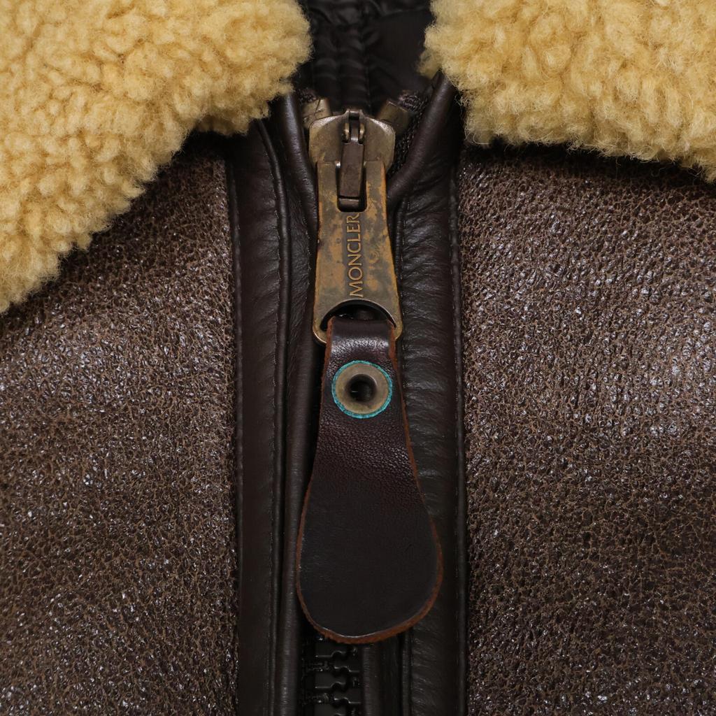 MONCLER REALMONT Boa Mouton/Down Switching Jacket 6 BrownUsed