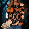 Halloween Women round-neck sweatshirt Hoodies Autumn Women Clothing Orange ghost pattern 3D printing Womens festival Sweaters