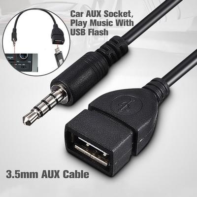 3.5mm Male Audio AUX Jack To USB 2.0 Type A Female 18cm Portable OTG Cable Adapter Convenient C E1A1