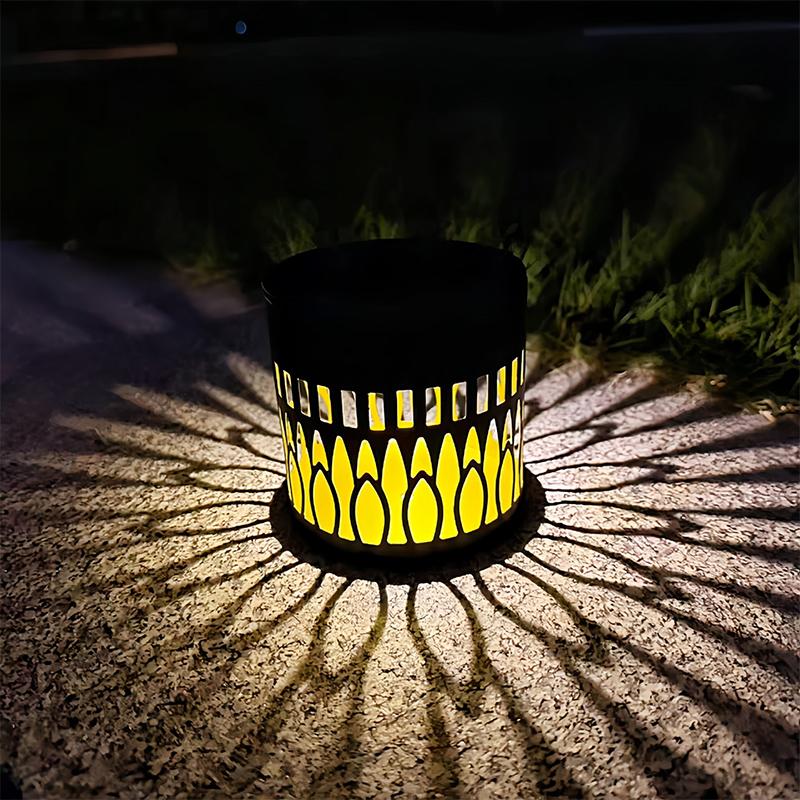 Solar Lights Outdoor Garden Fence Projector Lamp Patio Ambient Decor Decorative Solar Mandala Lights for Garden Patio Backyard