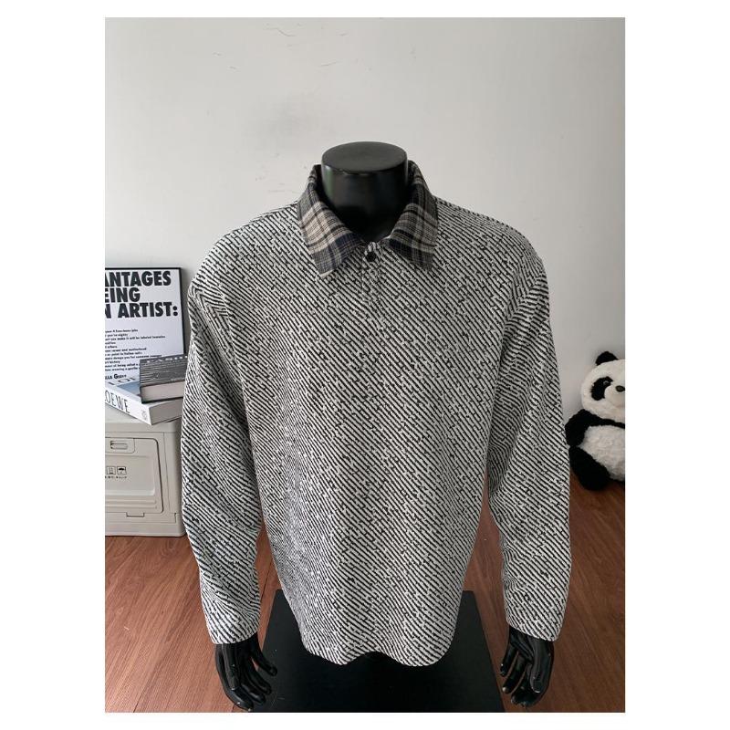 Men S Collared Panelled Vintage American Loose Casual Hoodie
