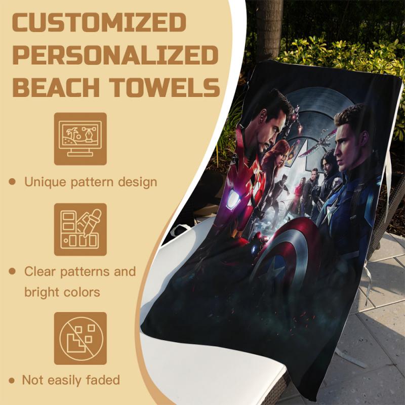 Epic Avengers Movie Art Beach Towel Pool Towel Camping Towel,Soft Quick Dry for Swimming Camping Bathroom Outdoor Home