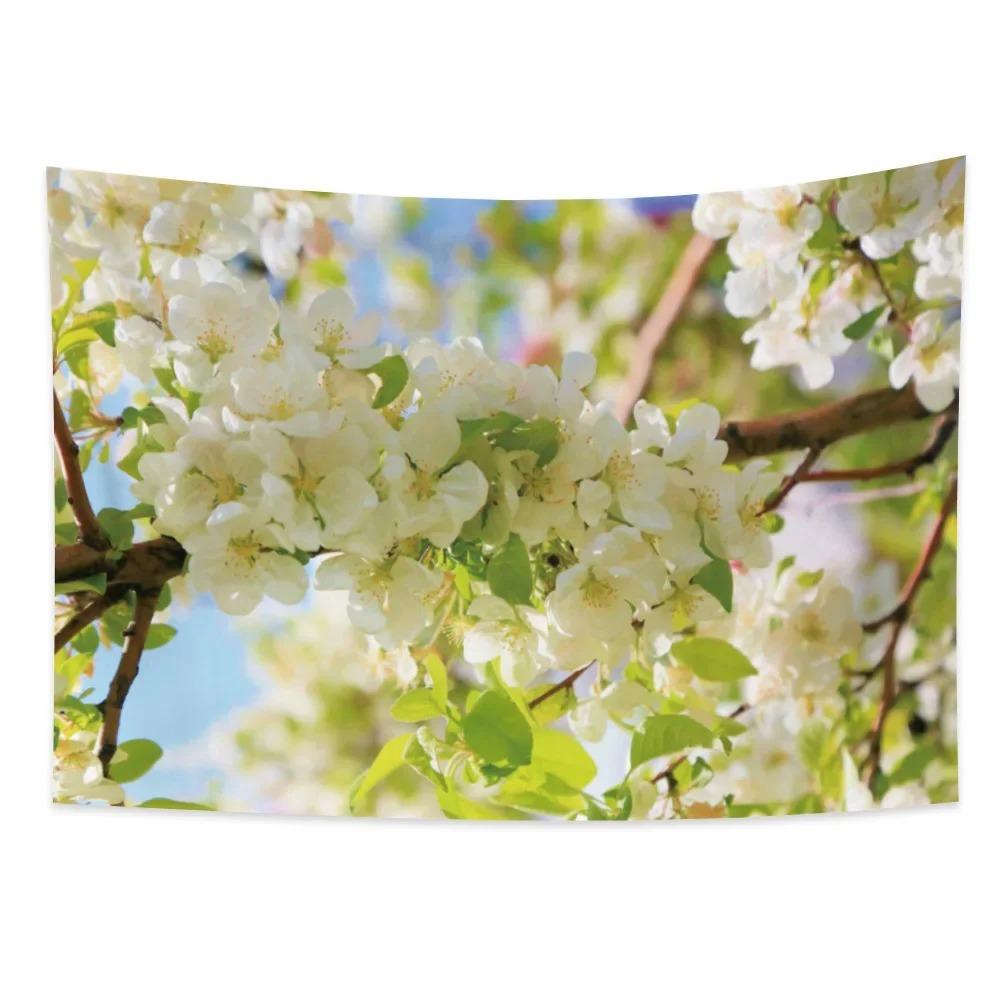 Spring Landscape Trees Flowers Decorative Tapestry Home Wall Decor Living Room Office Tapestry