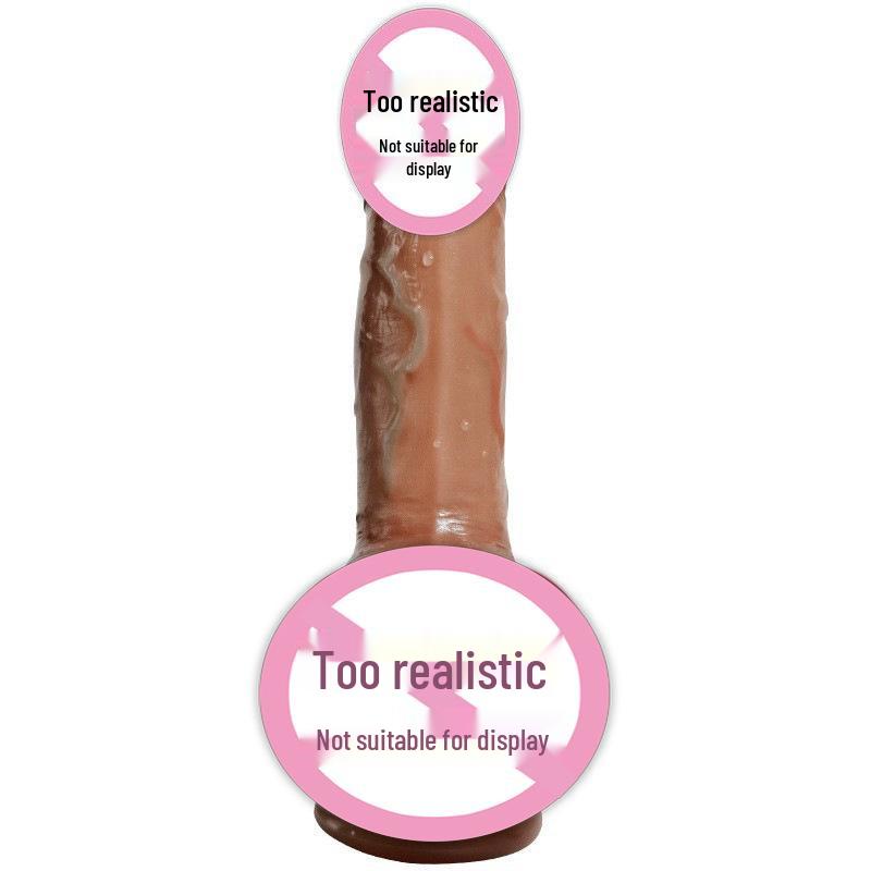 Soft Silicone Thrusting Dildo with Suction Cup - Erect Stalk Simulation Adult Toy for Women