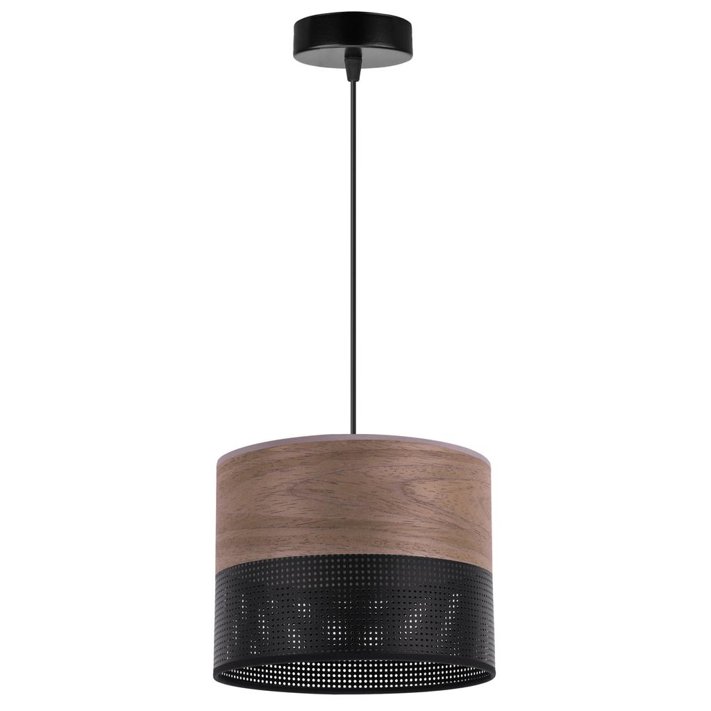 Single Hanging Lamp, Walnut Veneer Lampshade 20Cm