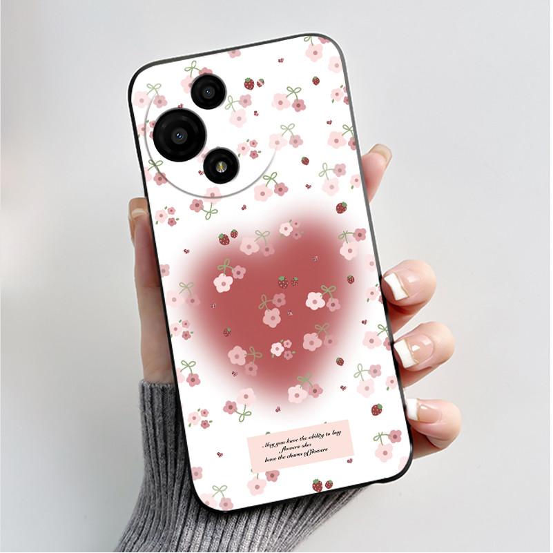 Case For TCL 60 SE Nxtpaper 60SE 605 Fundas Soft Silicone Black Shell TCL 60 Nxtpaper 60R 60 5G Cover Cute Flower Cartoon Casing
