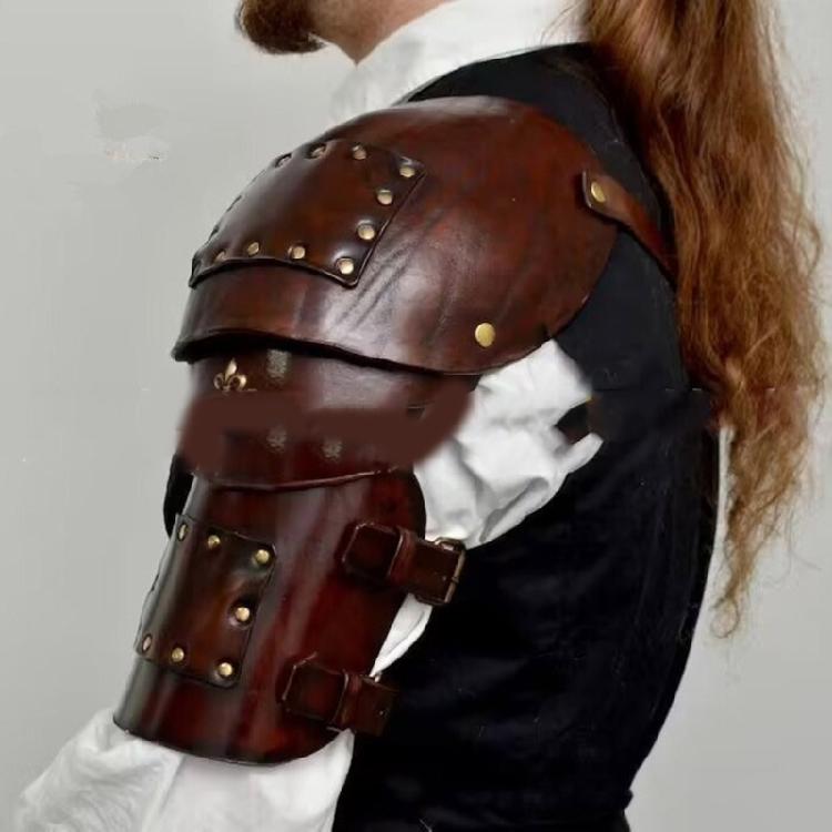 Warrior Single Pauldron Leather Shoulder Armors Medieval Vikinges Shoulder Cover