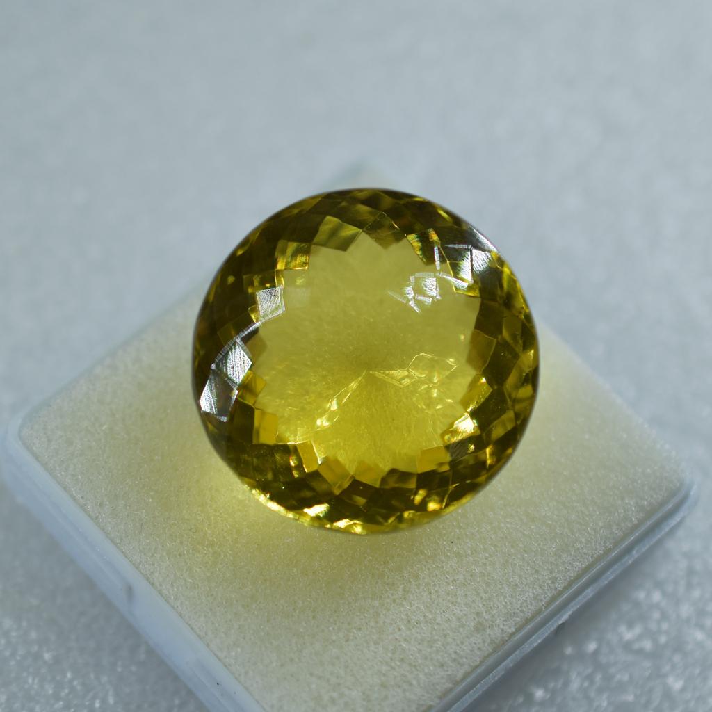 Natural Yellow Citrine Pendant Size Round 62.95 Ct Huge Size Gemstone