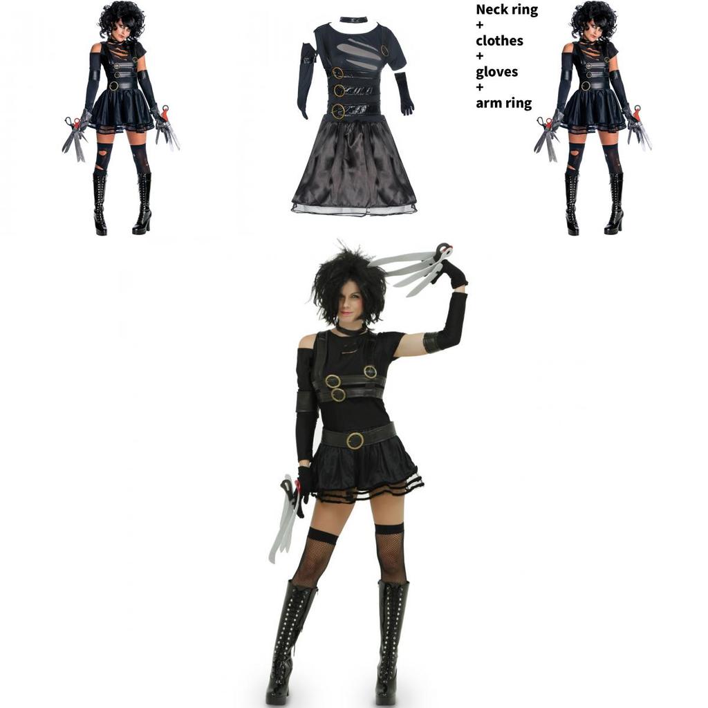 Edward Scissorhands Cosplay Costume With Polyester Fabric For Halloween Party And Theater Performance