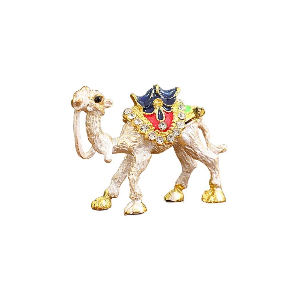 

Изысканная настольная фигурка верблюда, роскошная шкатулка для мелочей в виде животного, винтажная шкатулка для драгоценностей в виде верблюда, браслет белый