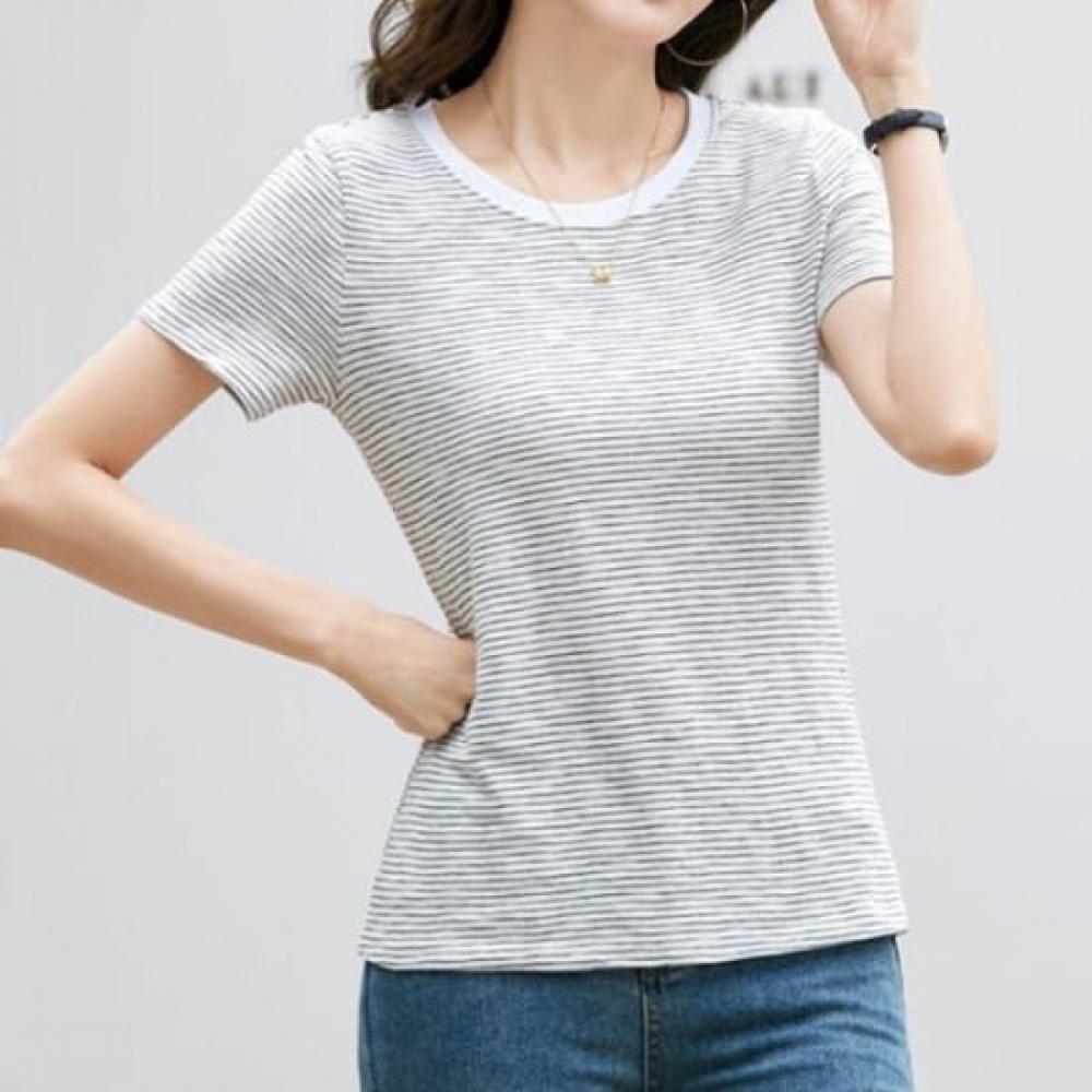 Navava NT2302 STripe Round Neck ShorT Sleeve T shirT