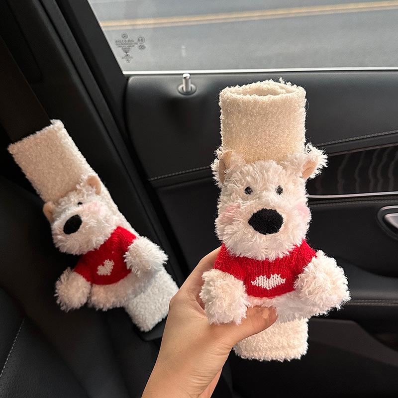 West Highland Puppy Neck Protection Car Seat Belt Shoulder Pad - Car Interior Accessory.