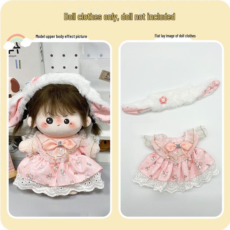 20cm Cotton Doll Dress-Up Set: Cute Figure Skirt & Overalls