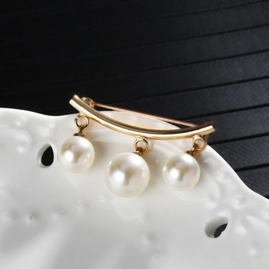 2Pcs Brooch Stylish Elegant Faux Pearl Fashion Vintage Brooch for Wedding