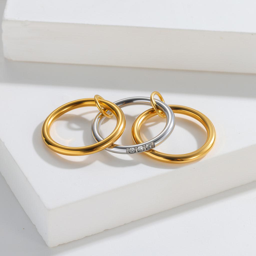 Stacking Engagement Band Rings For Women Plain Micro Paved 5A CZ Mix Color Multi Pieces Stack Full Finger